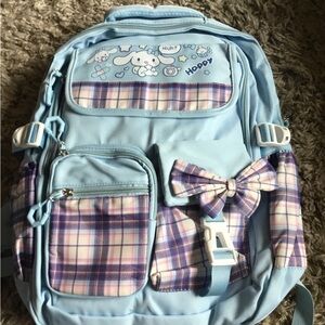 Cinamonroll Blue Plaid Kids Backpack New